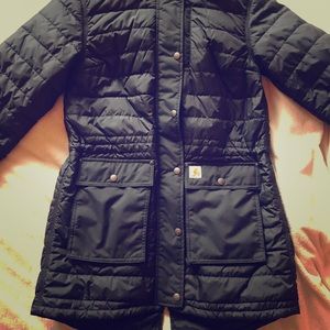 Quilted Black Carhartt Water Resistant Jacket